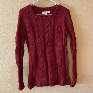 Maroon Loft Cable Knit Sweater - Size: Small